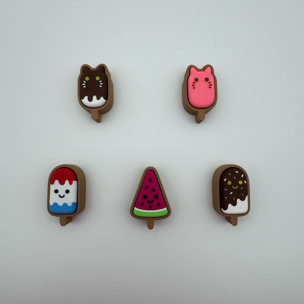 Cat Popsicle Fidget Clicker Toy | Kawaii Sensory Desk ADHD Focus Keychain