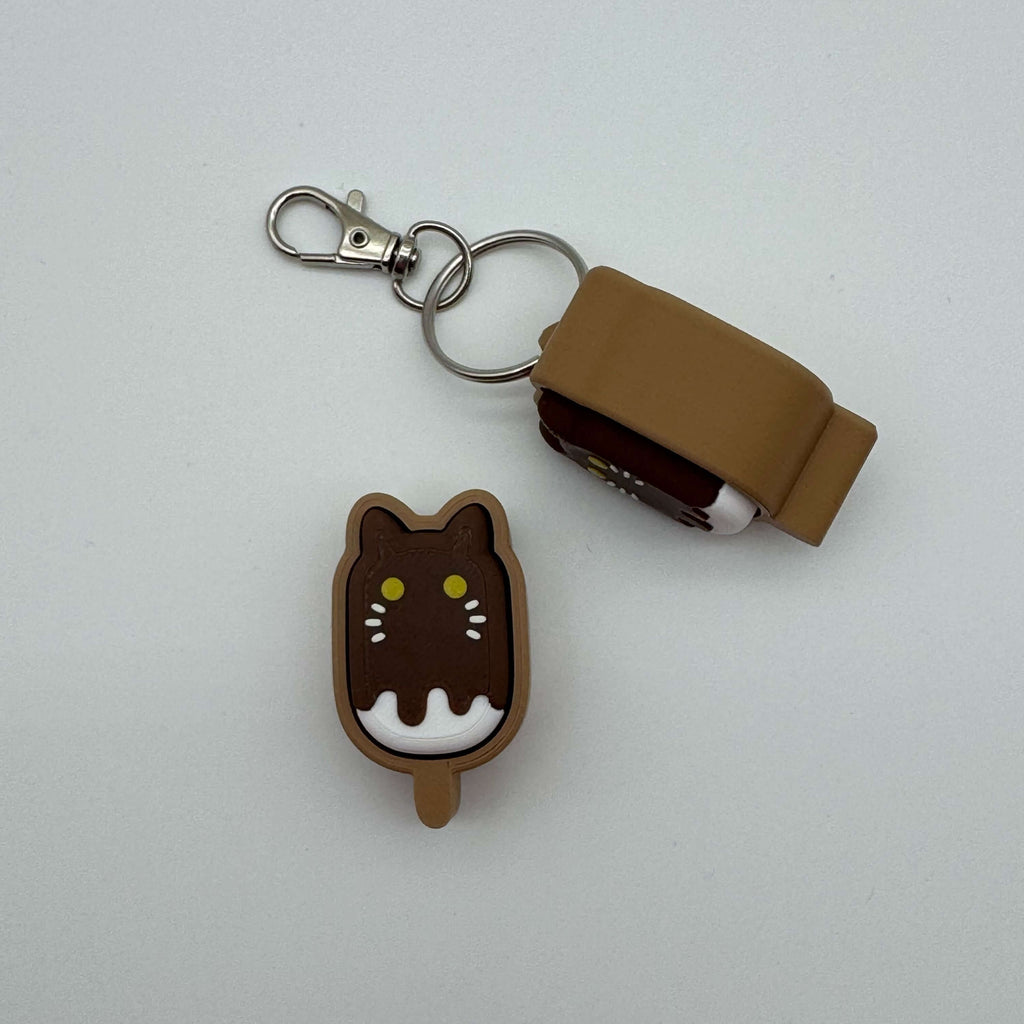 Cat Popsicle Fidget Clicker Toy | Kawaii Sensory Desk ADHD Focus Keychain