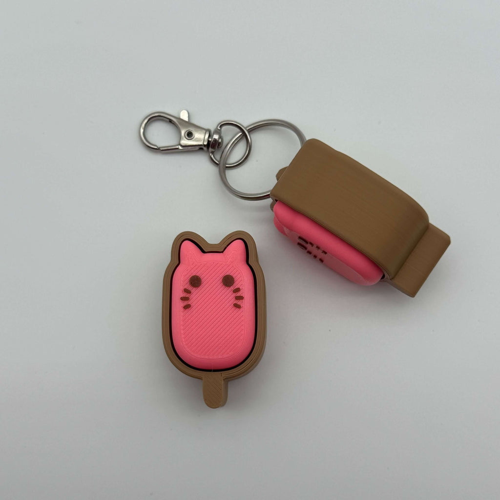 Cat Popsicle Fidget Clicker Toy | Kawaii Sensory Desk ADHD Focus Keychain