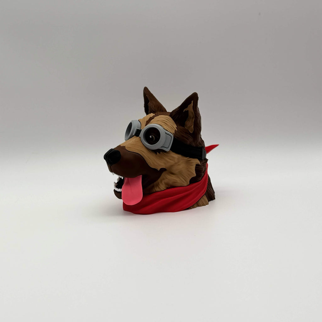 Dogmeat Fallout MTG Commander deck box with goggles and red bandana