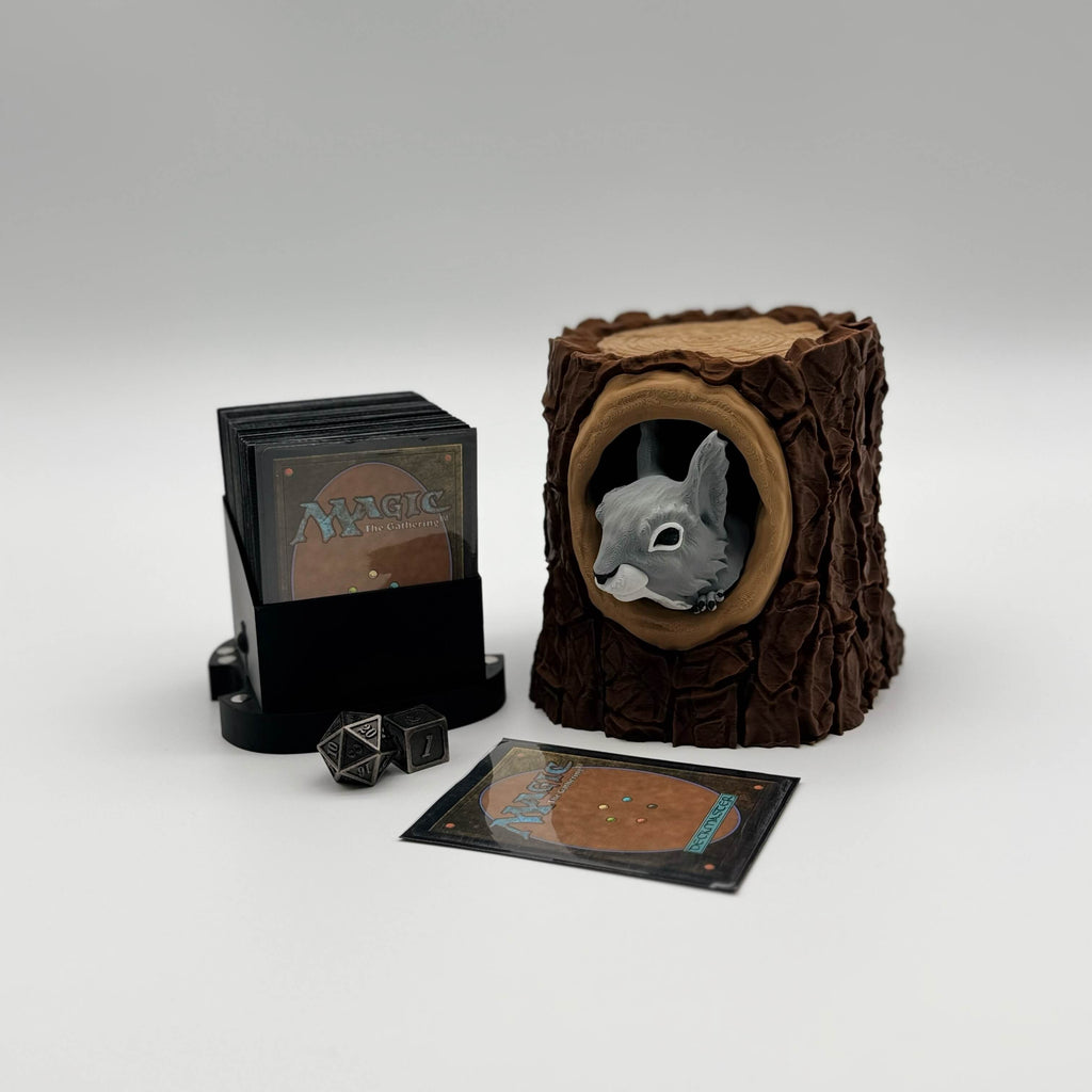 Squirrel Tree Trunk MTG Commander Deck Box | Magic The Gathering Card Holder