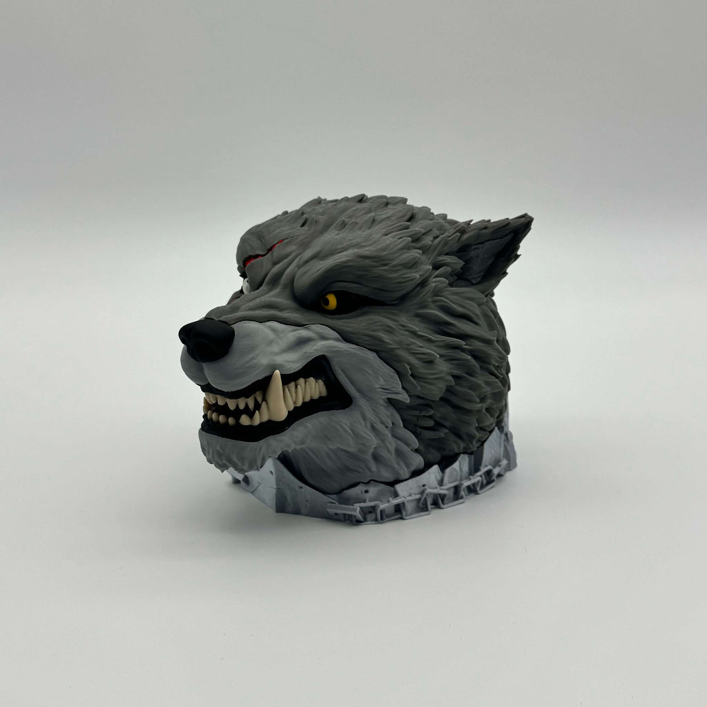 Wolf MTG Commander Deck Box | Fantasy Magic The Gathering TCG Card Holder | White or Battle-Scarred