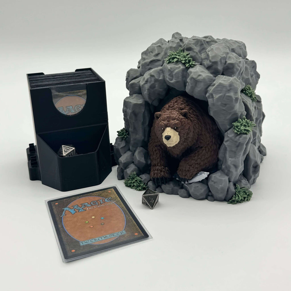 Bear’s Den MTG Commander Deck Box | Brown Bear or Panda TCG Card Holder