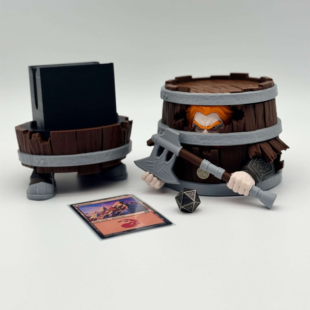 Dwarf in a Barrel MTG Commander Deck Box | Fantasy Magic The Gathering Card Holder