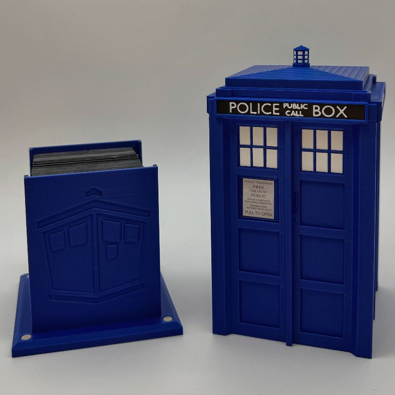 TARDIS MTG Commander Deck Box | Doctor Who Inspired Magic The Gathering Card Holder with Dice Storage