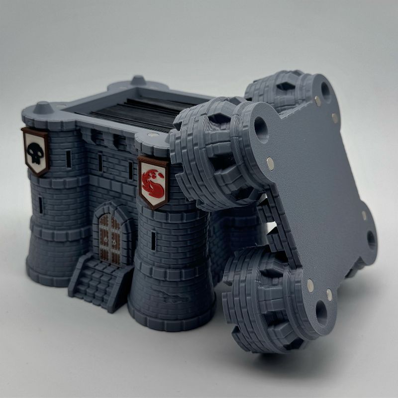 Castle Fortress MTG Commander Deck Box | Magic The Gathering Castle Card Holder with Custom Banners