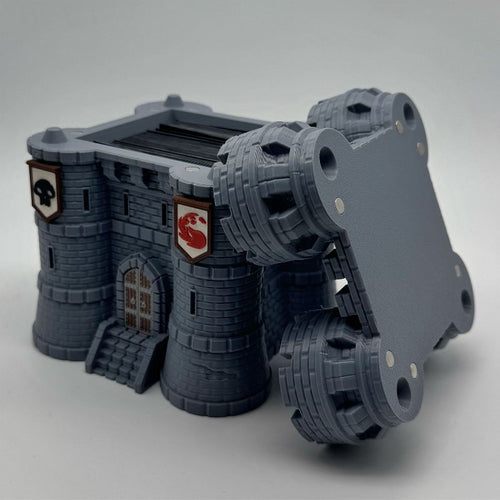 Castle Fortress MTG Commander Deck Box | Magic The Gathering Castle Card Holder with Custom Banners