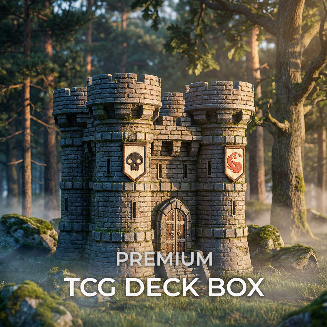Castle Fortress MTG Commander Deck Box | Magic The Gathering Castle Card Holder with Custom Banners