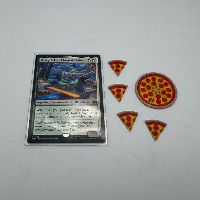 Pizza Slice MTG Token | TMNT Inspired Magic the Gathering Token | DnD Tabletop Accessory
