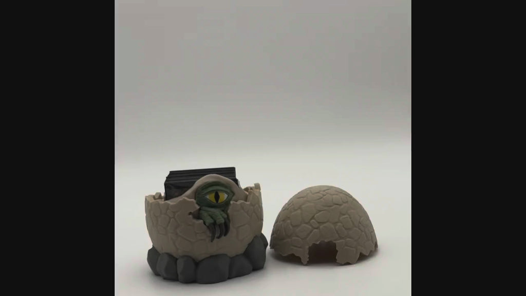 Hatchling Relic Egg MTG Commander Deck Box | Fantasy Dinosaur Magic The Gathering Card Holder