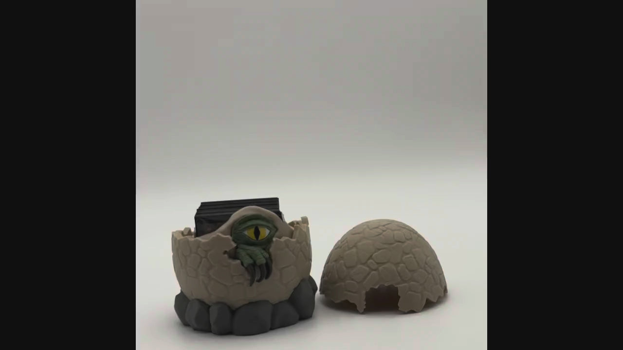 Hatchling Relic Egg MTG Commander Deck Box | Fantasy Dinosaur Magic The Gathering Card Holder