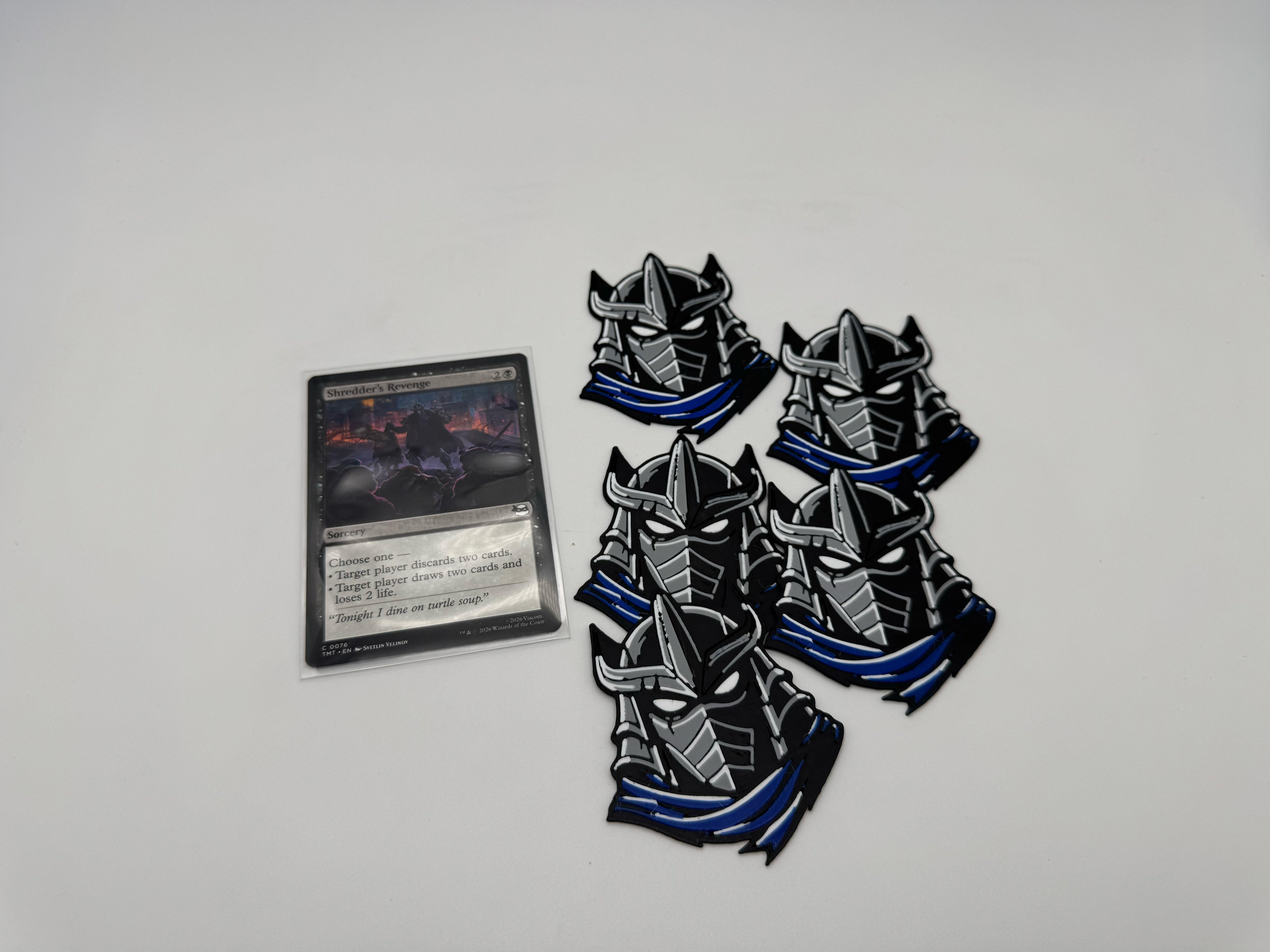 Shredder Helmet MTG Token | TMNT Inspired Magic the Gathering Token | DnD Tabletop Accessory