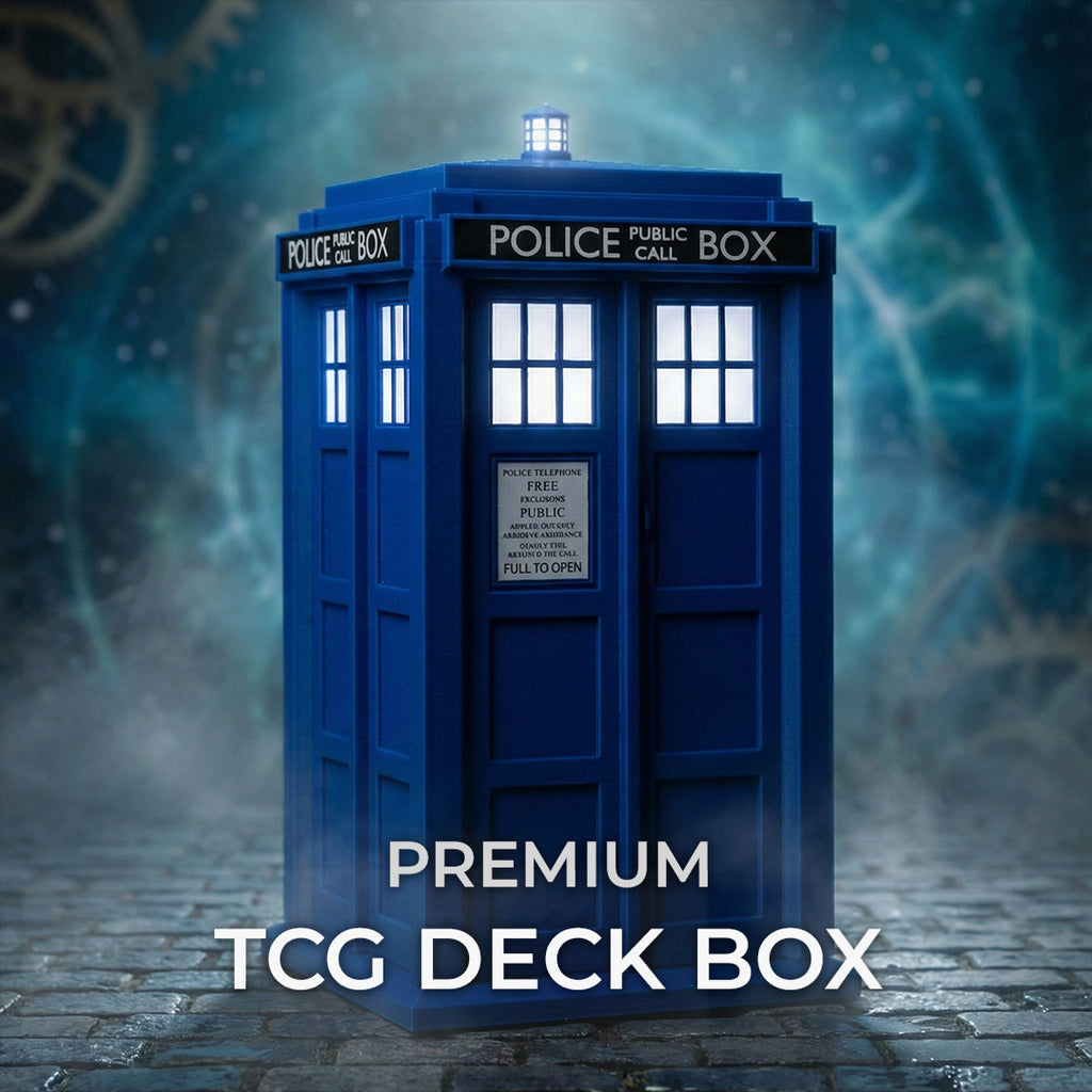 TARDIS MTG Commander Deck Box | Doctor Who Inspired Magic The Gathering Card Holder with Dice Storage