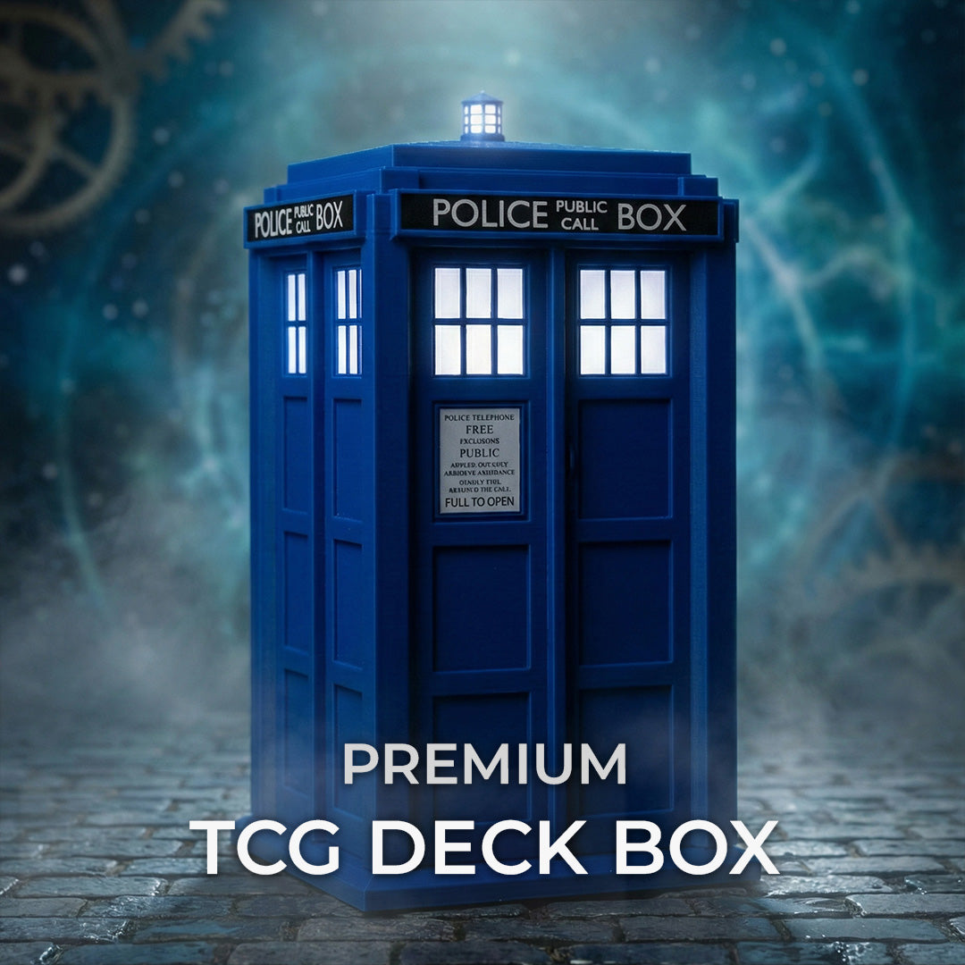 TARDIS MTG Commander Deck Box | Doctor Who Inspired Magic The Gathering Card Holder with Dice Storage